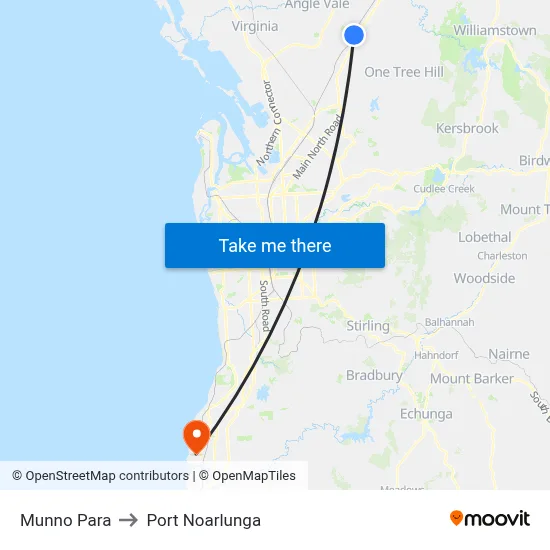 Munno Para to Port Noarlunga map