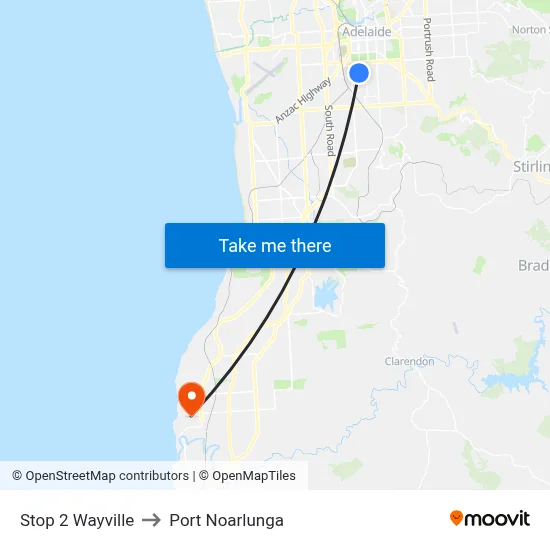 Stop 2 Wayville to Port Noarlunga map