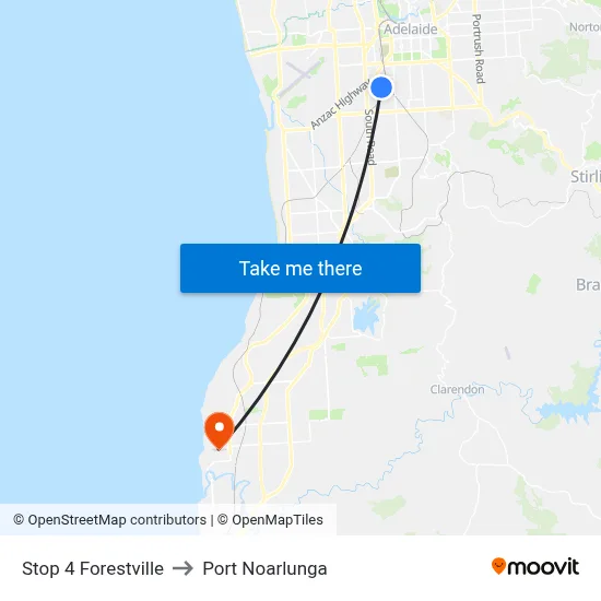 Stop 4 Forestville to Port Noarlunga map