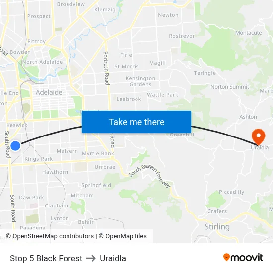 Stop 5 Black Forest to Uraidla map