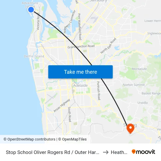 Stop School Oliver Rogers Rd / Outer Harbor Railway to Heathfield map
