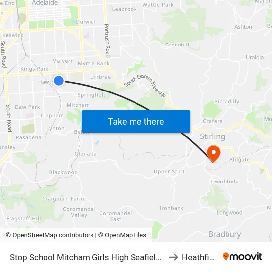 Stop School Mitcham Girls High Seafield Av to Heathfield map
