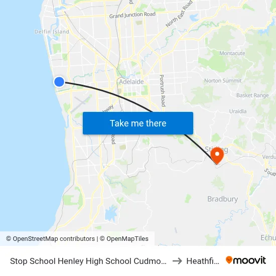 Stop School Henley High School Cudmore Tce to Heathfield map