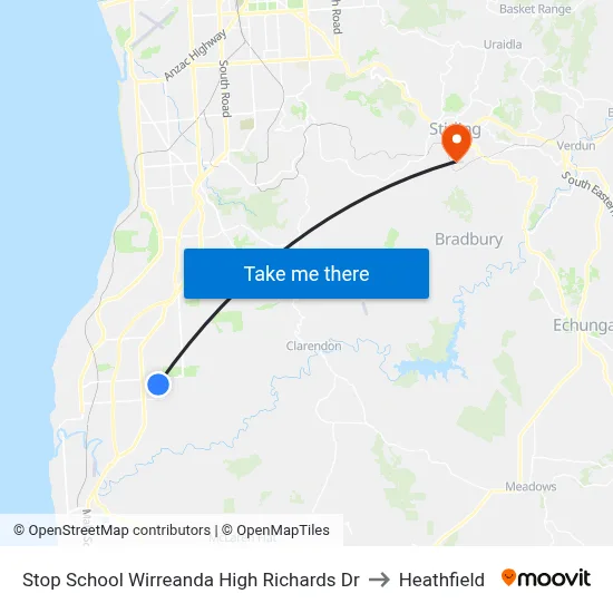 Stop School Wirreanda High Richards Dr to Heathfield map