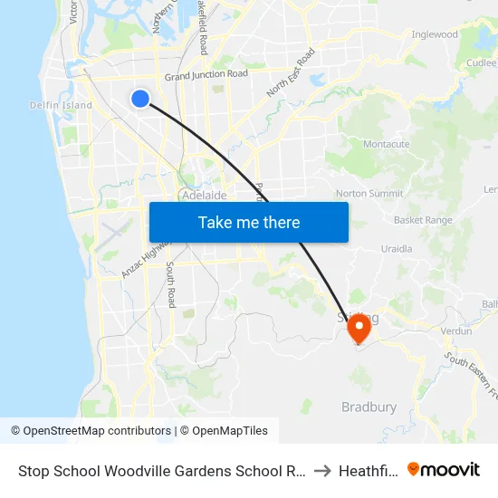 Stop School Woodville Gardens School Ridley Gr to Heathfield map