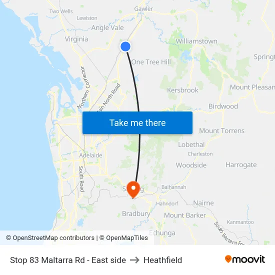 Stop 83 Maltarra Rd - East side to Heathfield map