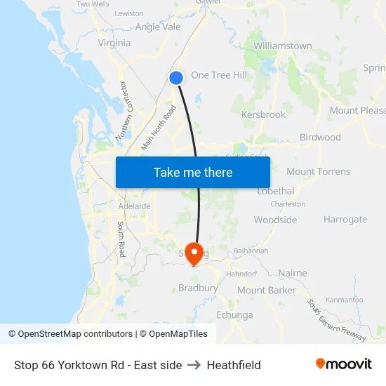 Stop 66 Yorktown Rd - East side to Heathfield map