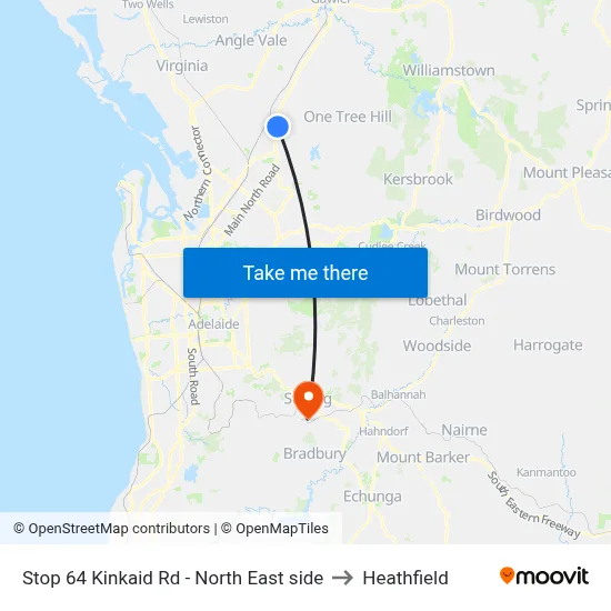 Stop 64 Kinkaid Rd - North East side to Heathfield map