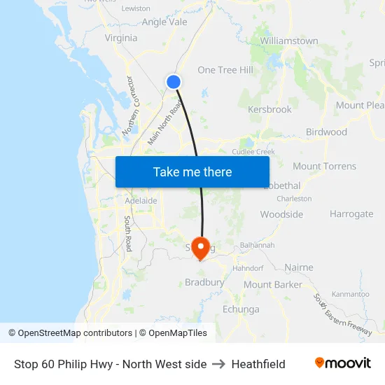 Stop 60 Philip Hwy - North West side to Heathfield map