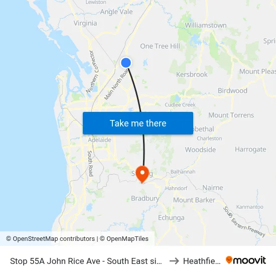 Stop 55A John Rice Ave - South East side to Heathfield map