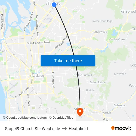 Stop 49 Church St - West side to Heathfield map