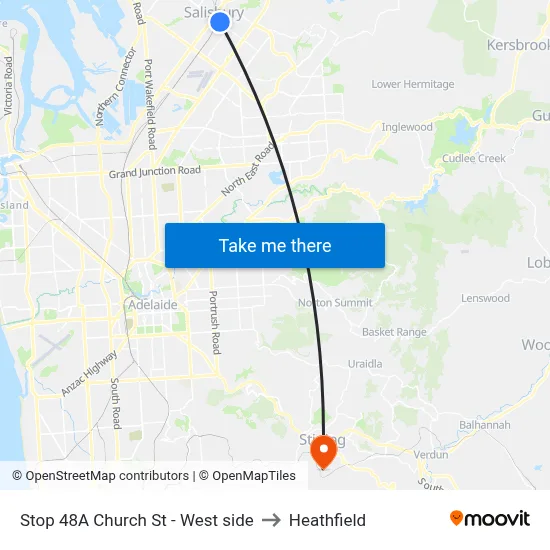 Stop 48A Church St - West side to Heathfield map