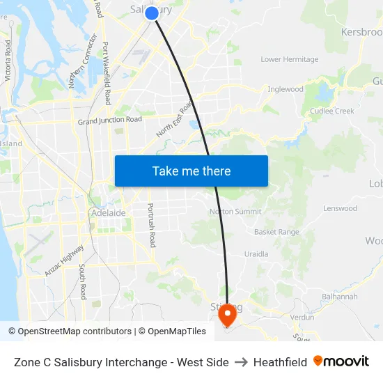 Zone C Salisbury Interchange - West Side to Heathfield map