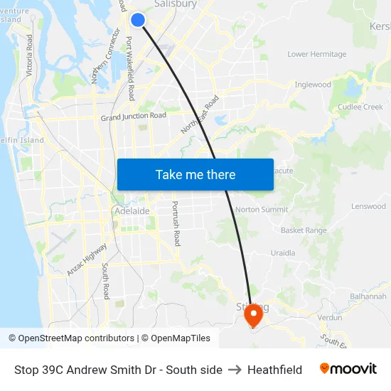 Stop 39C Andrew Smith Dr - South side to Heathfield map