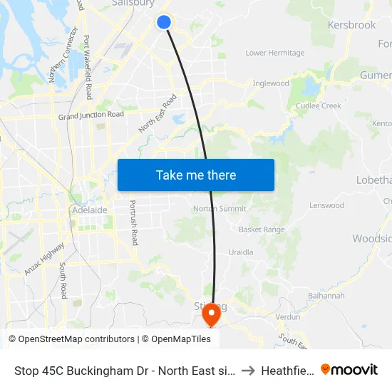 Stop 45C Buckingham Dr - North East side to Heathfield map