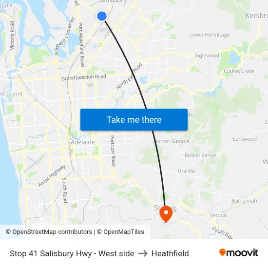 Stop 41 Salisbury Hwy - West side to Heathfield map