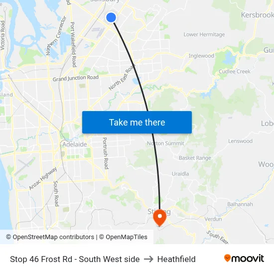 Stop 46 Frost Rd - South West side to Heathfield map