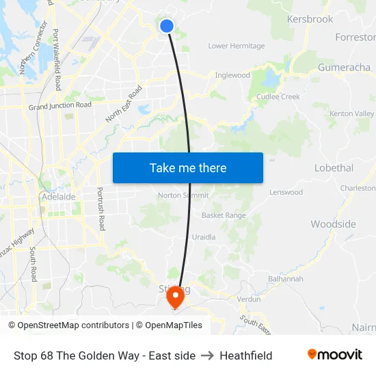 Stop 68 The Golden Way - East side to Heathfield map