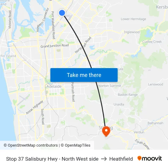 Stop 37 Salisbury Hwy - North West side to Heathfield map