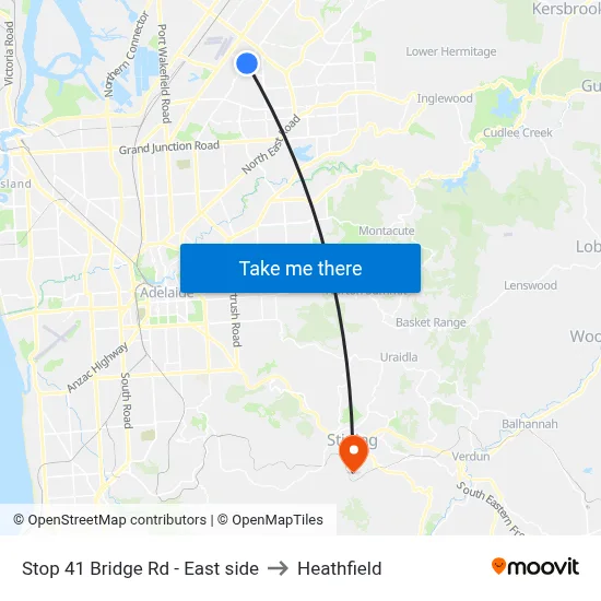 Stop 41 Bridge Rd - East side to Heathfield map