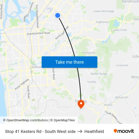 Stop 41 Kesters Rd - South West side to Heathfield map