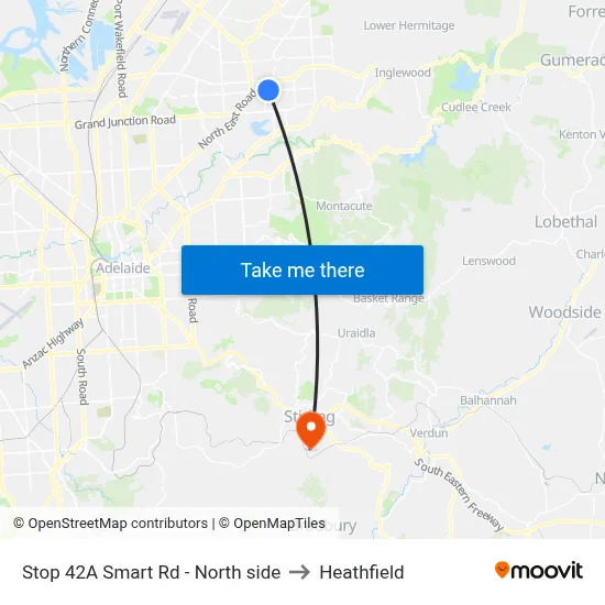 Stop 42A Smart Rd - North side to Heathfield map