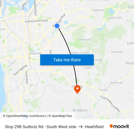 Stop 29B Sudholz Rd - South West side to Heathfield map