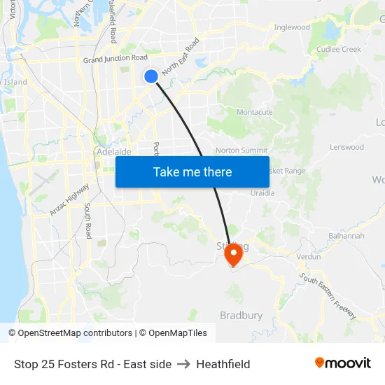 Stop 25 Fosters Rd - East side to Heathfield map