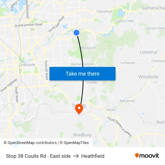 Stop 38 Coulls Rd - East side to Heathfield map