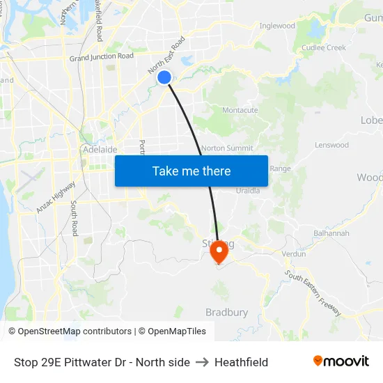 Stop 29E Pittwater Dr - North side to Heathfield map