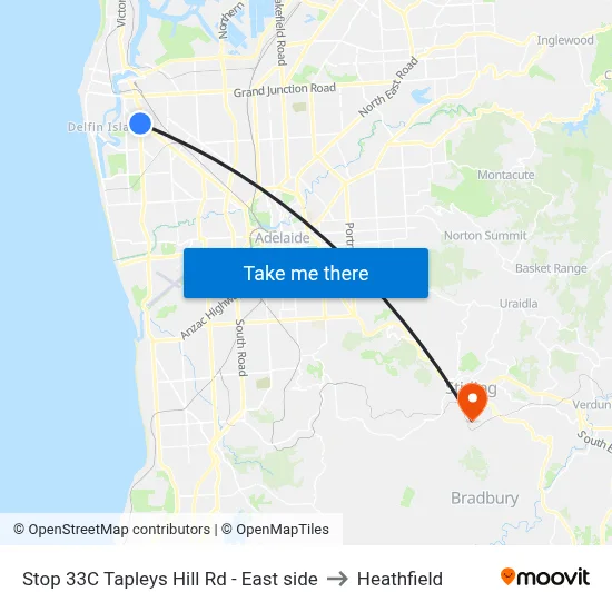 Stop 33C Tapleys Hill Rd - East side to Heathfield map