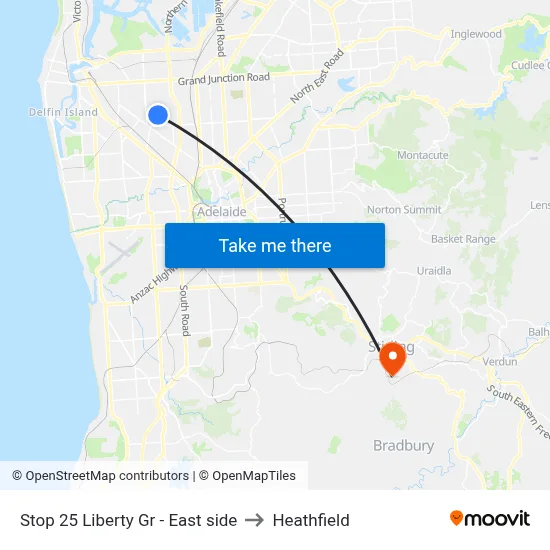 Stop 25 Liberty Gr - East side to Heathfield map