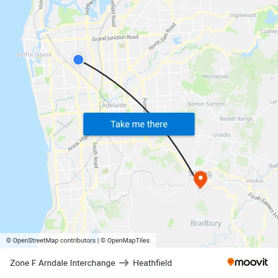 Zone F Arndale Interchange to Heathfield map