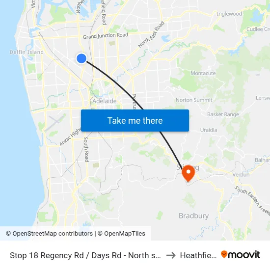 Stop 18 Regency Rd / Days Rd - North side to Heathfield map
