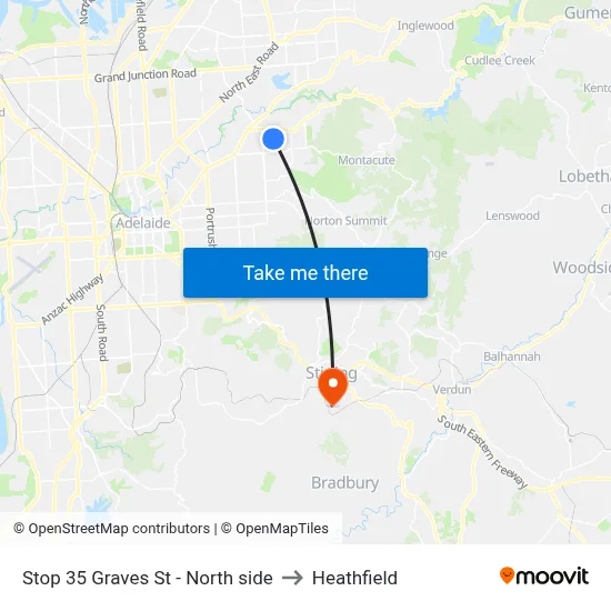 Stop 35 Graves St - North side to Heathfield map
