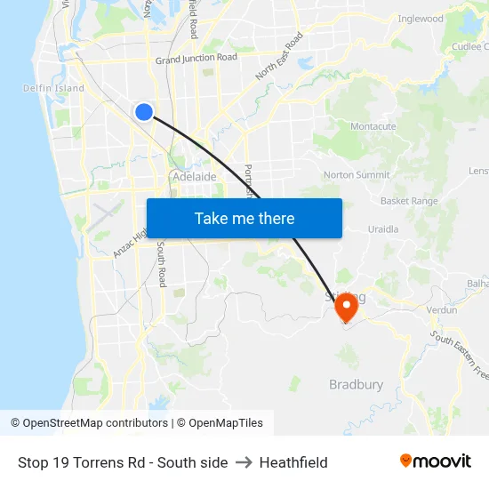 Stop 19 Torrens Rd - South side to Heathfield map