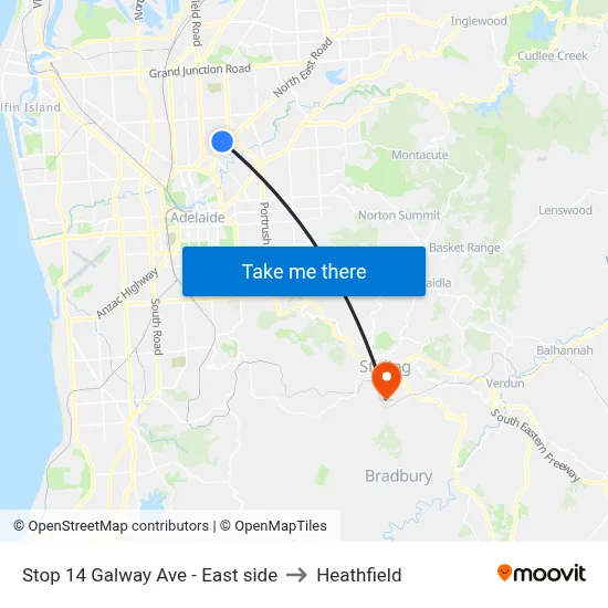 Stop 14 Galway Ave - East side to Heathfield map