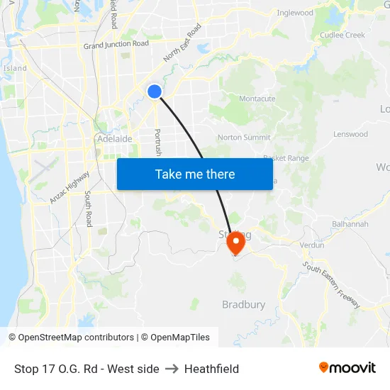 Stop 17 O.G. Rd - West side to Heathfield map