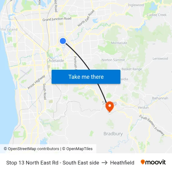 Stop 13 North East Rd - South East side to Heathfield map
