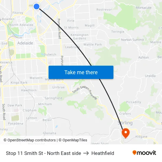 Stop 11 Smith St - North East side to Heathfield map