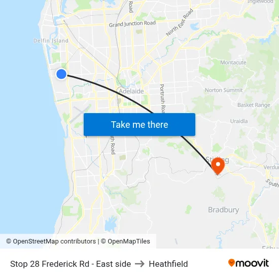 Stop 28 Frederick Rd - East side to Heathfield map