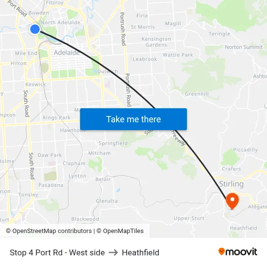 Stop 4 Port Rd - West side to Heathfield map
