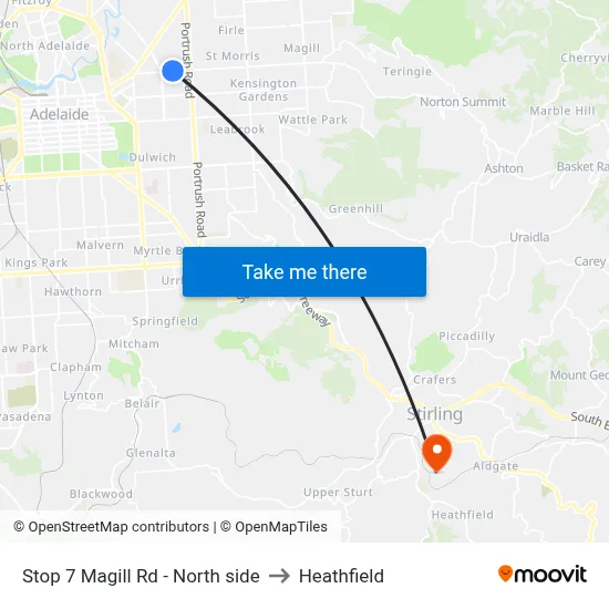 Stop 7 Magill Rd - North side to Heathfield map