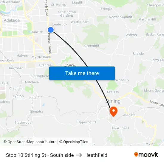 Stop 10 Stirling St - South side to Heathfield map