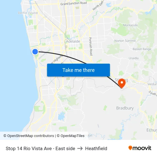 Stop 14 Rio Vista Ave - East side to Heathfield map