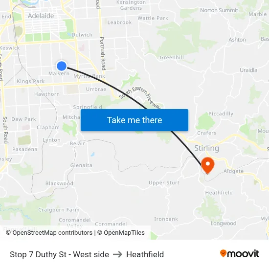 Stop 7 Duthy St - West side to Heathfield map