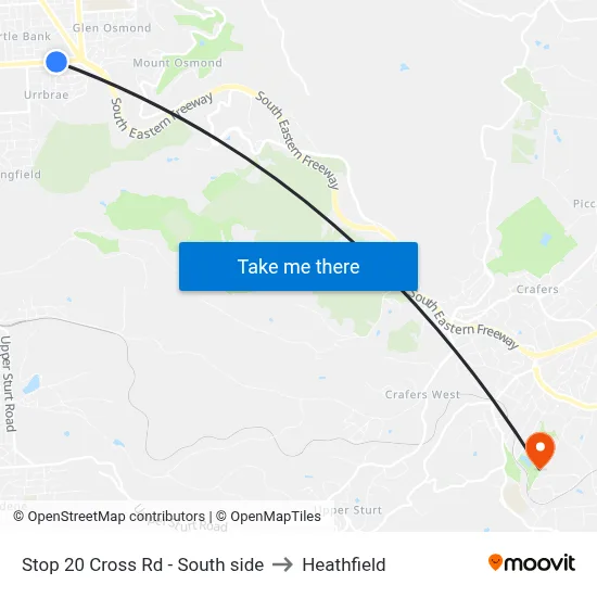 Stop 20 Cross Rd - South side to Heathfield map