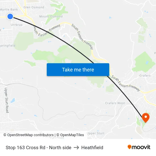Stop 163 Cross Rd - North side to Heathfield map
