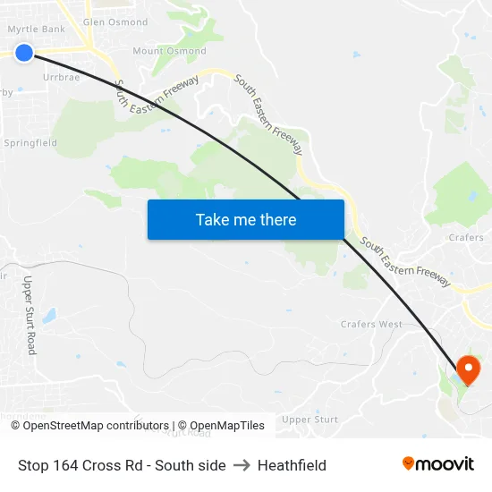 Stop 164 Cross Rd - South side to Heathfield map