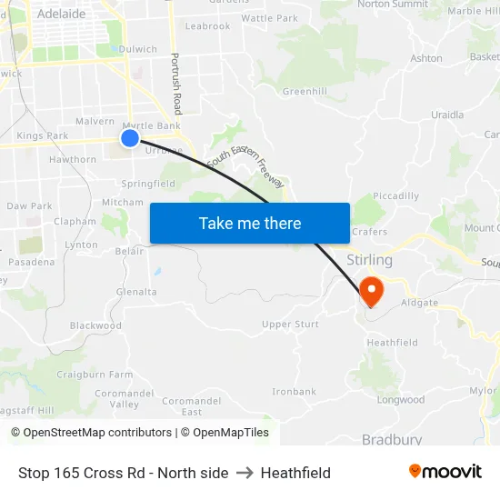 Stop 165 Cross Rd - North side to Heathfield map